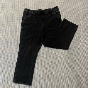 Black High Rise Straight Ankle Jeans from Express